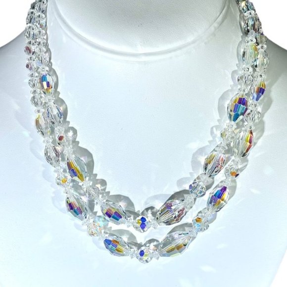 Jewelry - Crystal Necklace - 1950s Vintage - Double Strand